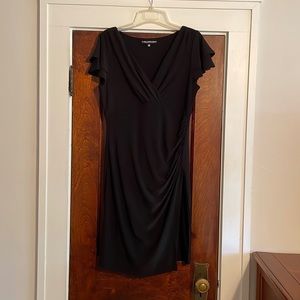 CATHERINE MALANDRINO BLACK DRESS WITH ROUCHE ON THE SIDE sz M / 10